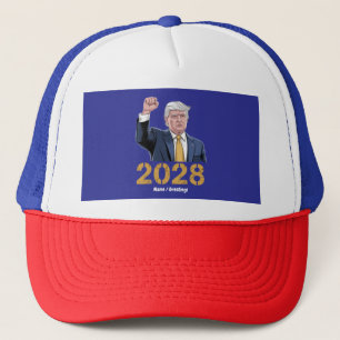 Vote Donald Trump 2028 Pro Trump USA Flag Trucker Hat