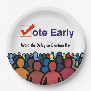 Vote Early Paper Plate