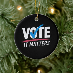 Vote Election 2024 Voter Democrat Politics Ceramic Ornament