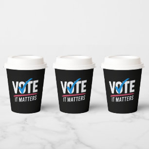 Vote Election 2024 Voter Democrat Politics Paper Cups