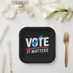 Vote Election 2024 Voter Democrat Politics Paper Plate