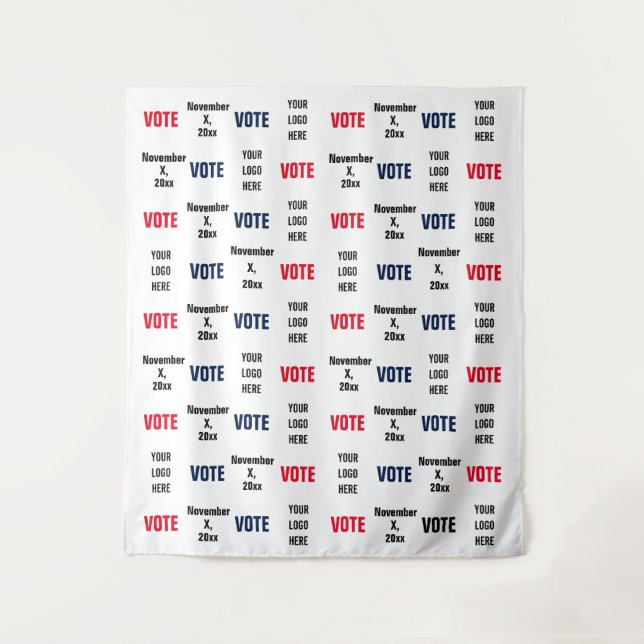 Vote Election Campaign Logo Selfie Background Tapestry (Front)