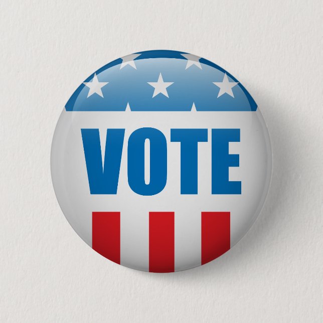 Vote Election Day Us 6 Cm Round Badge (Front)