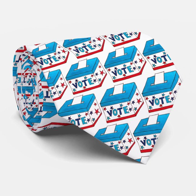 VOTE Election Day USA Voting Ballot Box Tie (Rolled)
