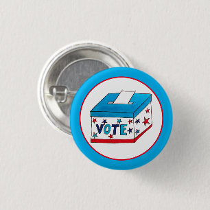 VOTE Election Day USA Voting Ballot Box Voter 3 Cm Round Badge