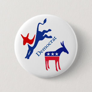 Vote Election Democrat Stars Stripes USA 6 Cm Round Badge