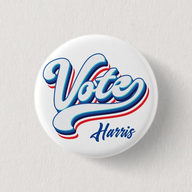 Vote Election Typography  3 Cm Round Badge (Front)