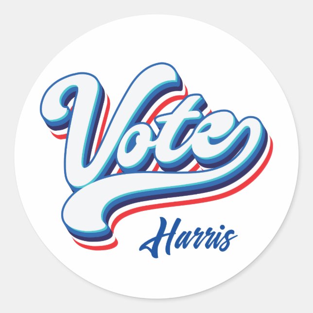 Vote Election Typography  Classic Round Sticker (Front)