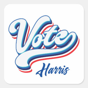 Vote Election Typography Square Sticker