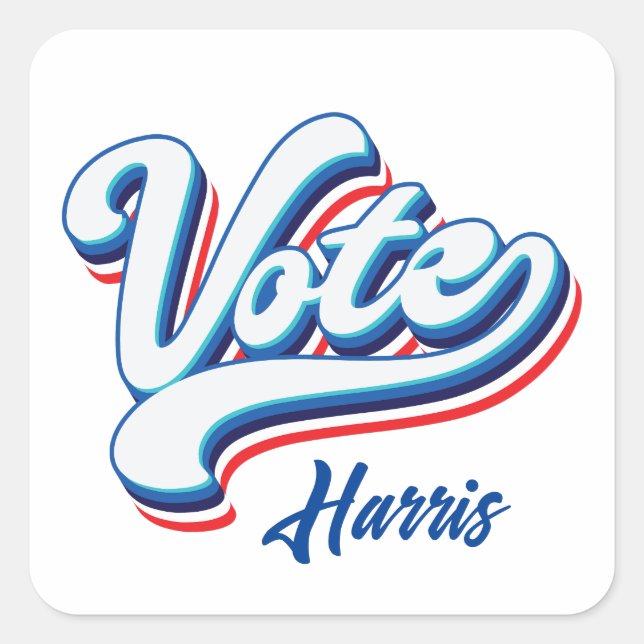 Vote Election Typography  Square Sticker (Front)