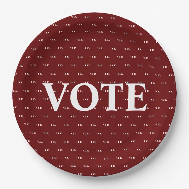 Vote Election Vote Paper Plate (Front)