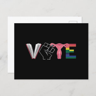 Vote Feminist Women's Rights Banned Books LGBTQ Postcard