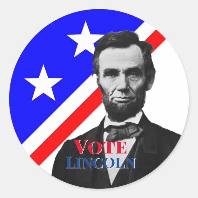Vote for Abraham Lincoln Classic Round Sticker (Front)