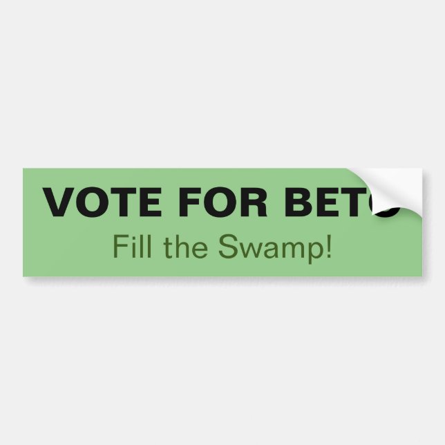 Vote for Beto Fill the Swamp Bumper Sticker (Front)