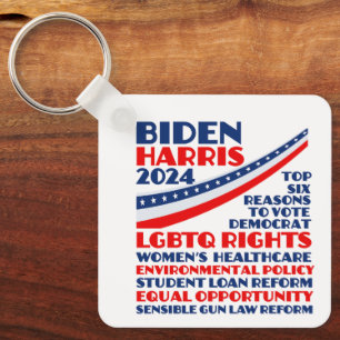 Vote for Biden Harris 2024 Election Platform Key Ring