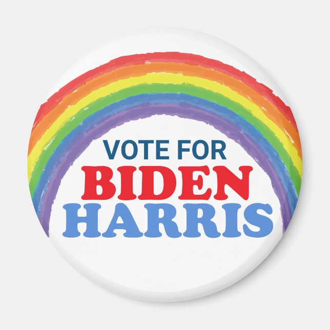 Vote for Biden Harris Rainbow Election Magnet (Front)