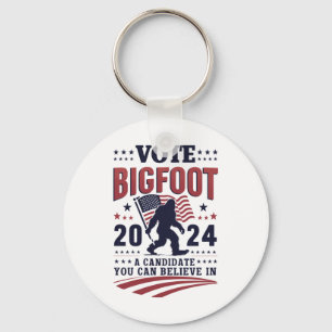 Vote For Bigfoot 2024 Sasquatch Presidential  Key Ring