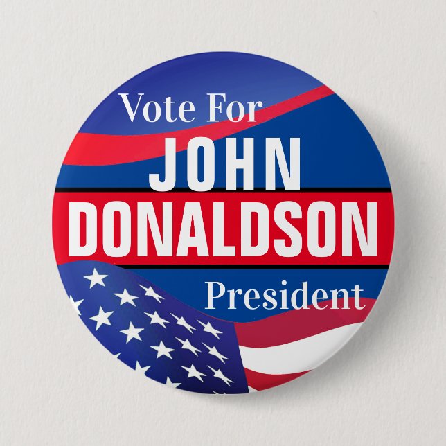 Vote For Campaign Template 7.5 Cm Round Badge (Front)