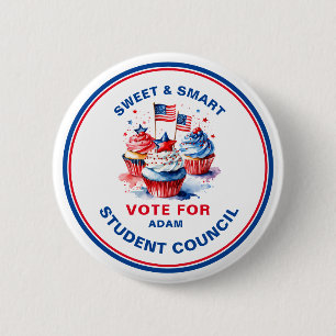 Vote for Class President: cupcake 6 Cm Round Badge