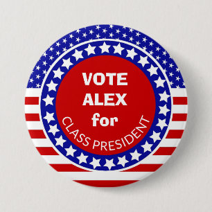 Vote for Class President: Student Council Election 7.5 Cm Round Badge