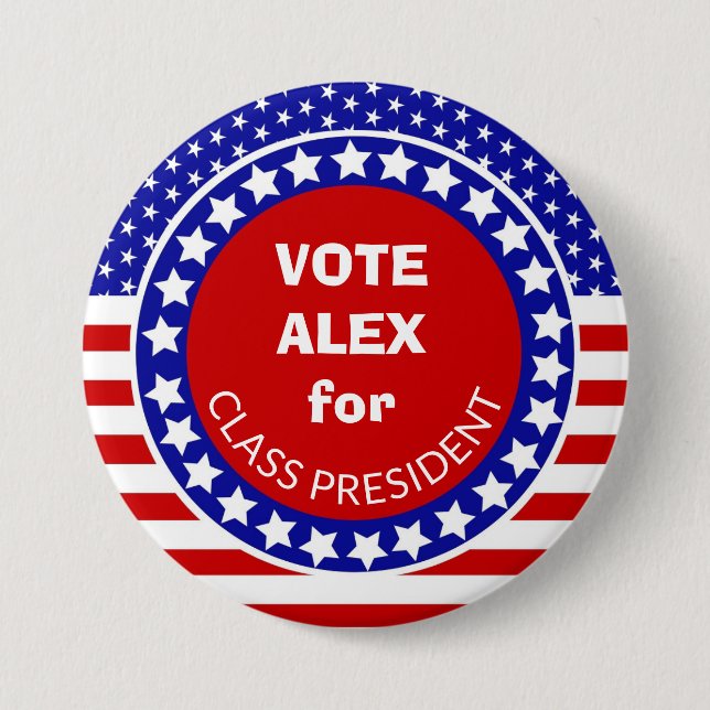 Vote for Class President: Student Council Election 7.5 Cm Round Badge (Front)