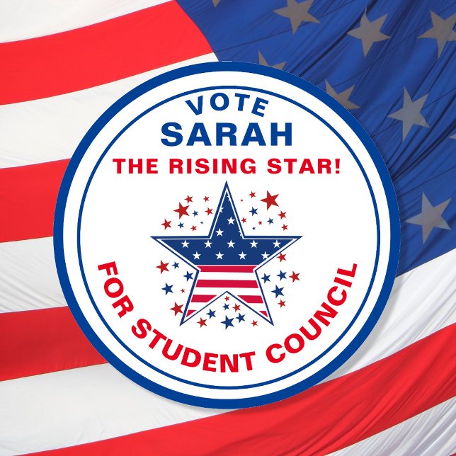 Vote for Class President: vote right  Classic Round Sticker (Creator Uploaded)