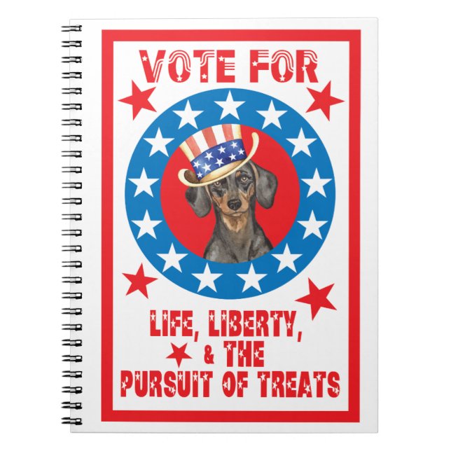Vote for Dachshund Notebook (Front)