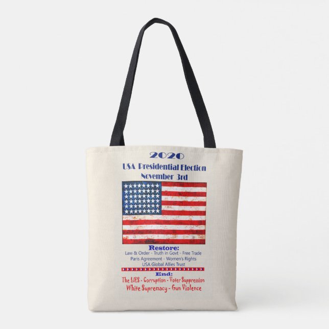 Vote for Democracy Tote Bag (Back)