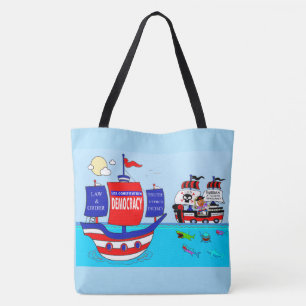 Vote for Democracy, tote bag, all over design by V Bag