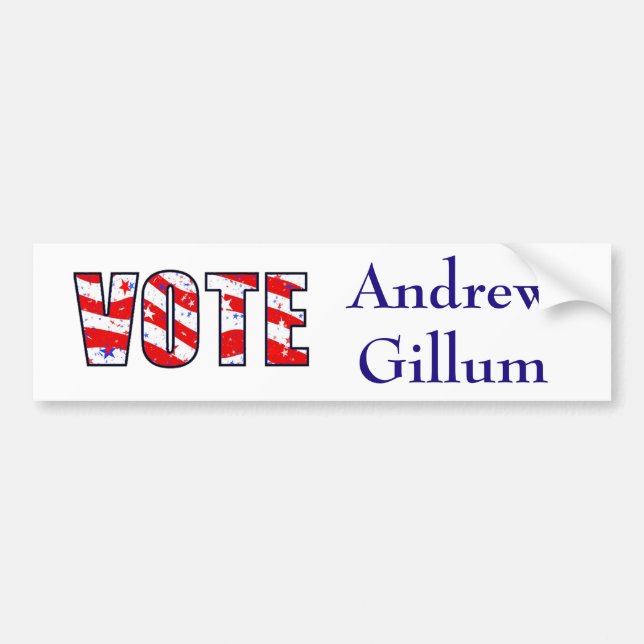 Vote for Democrat Andrew Gillum Bumper Sticker (Front)
