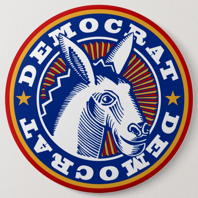 VOTE FOR DEMOCRATS 6 CM ROUND BADGE (Front)
