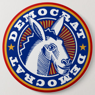 VOTE FOR DEMOCRATS 6 CM ROUND BADGE