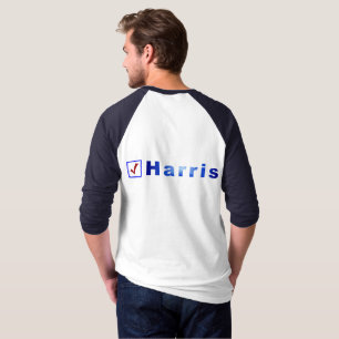 Vote for Harris Red Check in Blue Square Box Shirt