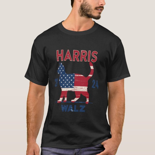 Vote for Harris Walz 2024 Election Kamala Harris T T-Shirt (Front)