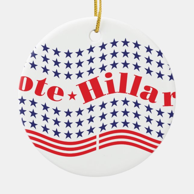 vote for hillary ceramic ornament (Front)