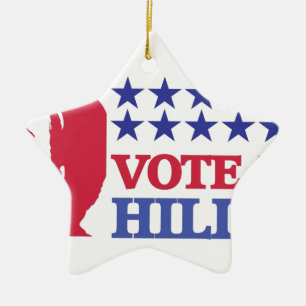 vote for hillary ceramic tree decoration