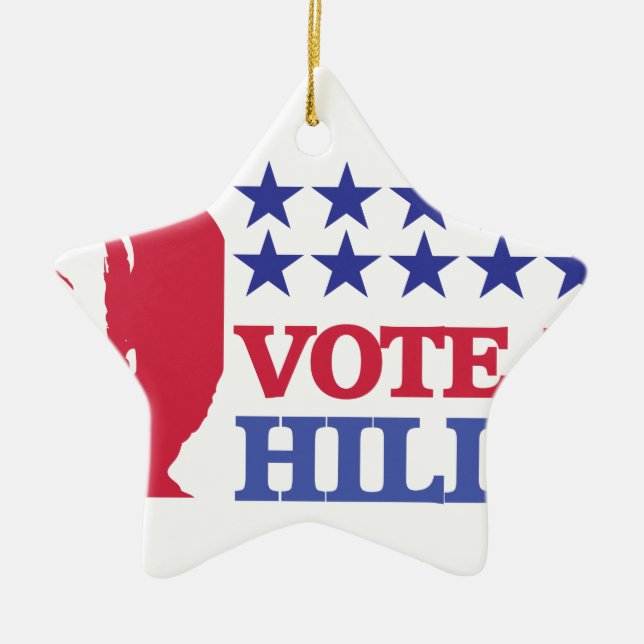 vote for hillary ceramic tree decoration (Front)