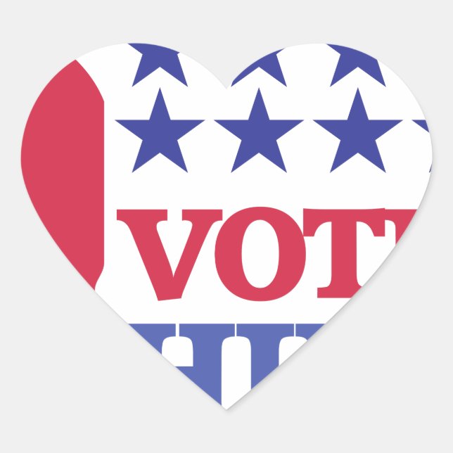 vote for hillary heart sticker (Front)