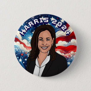 Vote for Kamala Harris 2024 6 Cm Round Badge