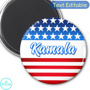 Vote for Kamala Harris USA Flag Personalised Text Magnet