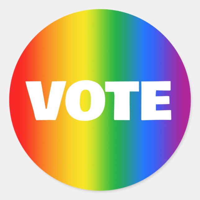 Vote for LGBTQ+ Rights Classic Round Sticker (Front)