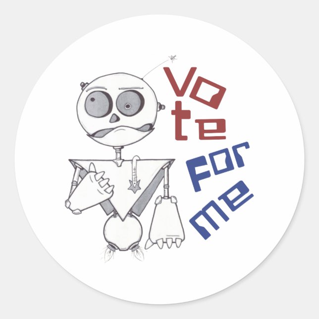 VOTE FOR ME CLASSIC ROUND STICKER (Front)