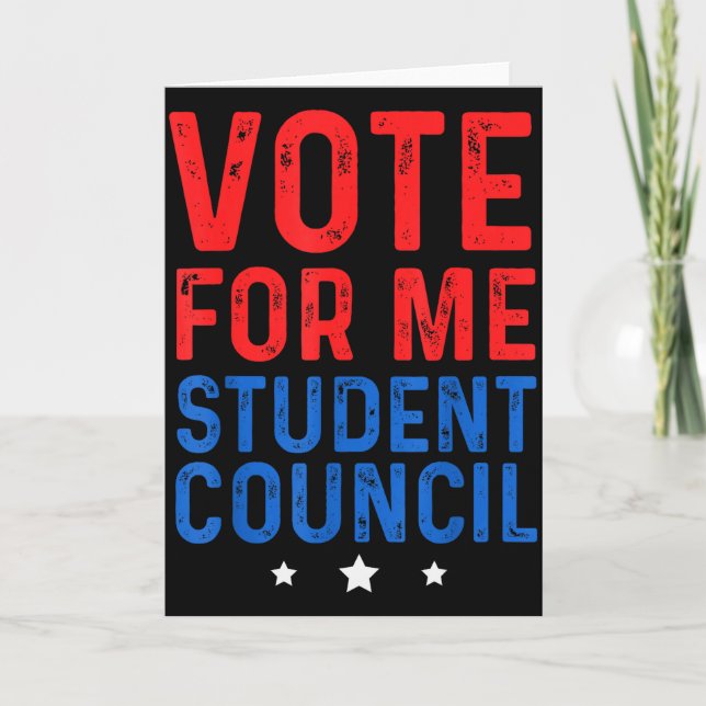 Vote For Me Student Council  Card (Front)