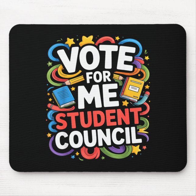 Vote For Me Student Council Great Vibes School Ele Mouse Pad (Front)