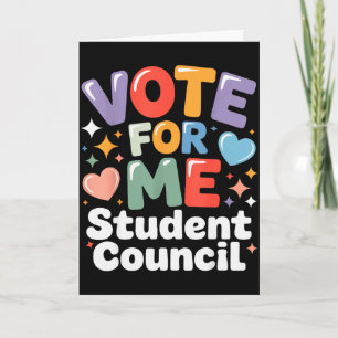 Vote For Me Student Council Vibes School Election  Card
