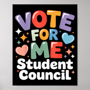 Vote For Me Student Council Vibes School Election  Poster