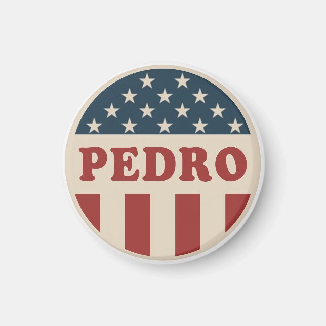 Vote for Pedro Classic Retro American Voter Button Magnet (Front)