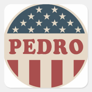 Vote for Pedro Classic Retro American Voter Button Square Sticker
