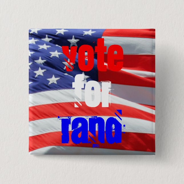 Vote for Rand Paul, Presidential Elections 15 Cm Square Badge (Front)