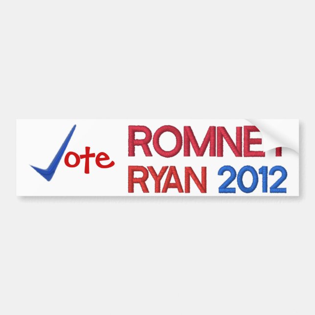 Vote for Romney Ryan 2012 Bumper Sticker (Front)